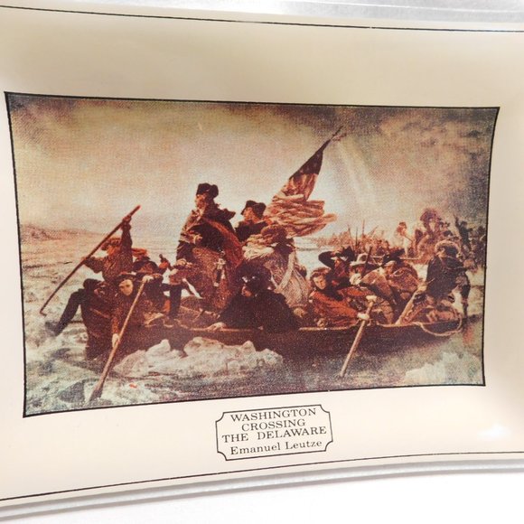 Houze Art Patriotic Glass Trays Declaration Independence, Washington, Old Glory - Picture 3 of 8